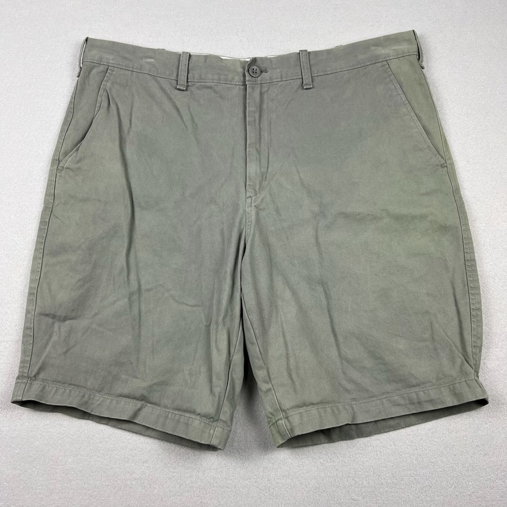 Eddie‎ Bauer Men's 40 Olive Green Legend Wash Chino Shorts Flat Front Casual
